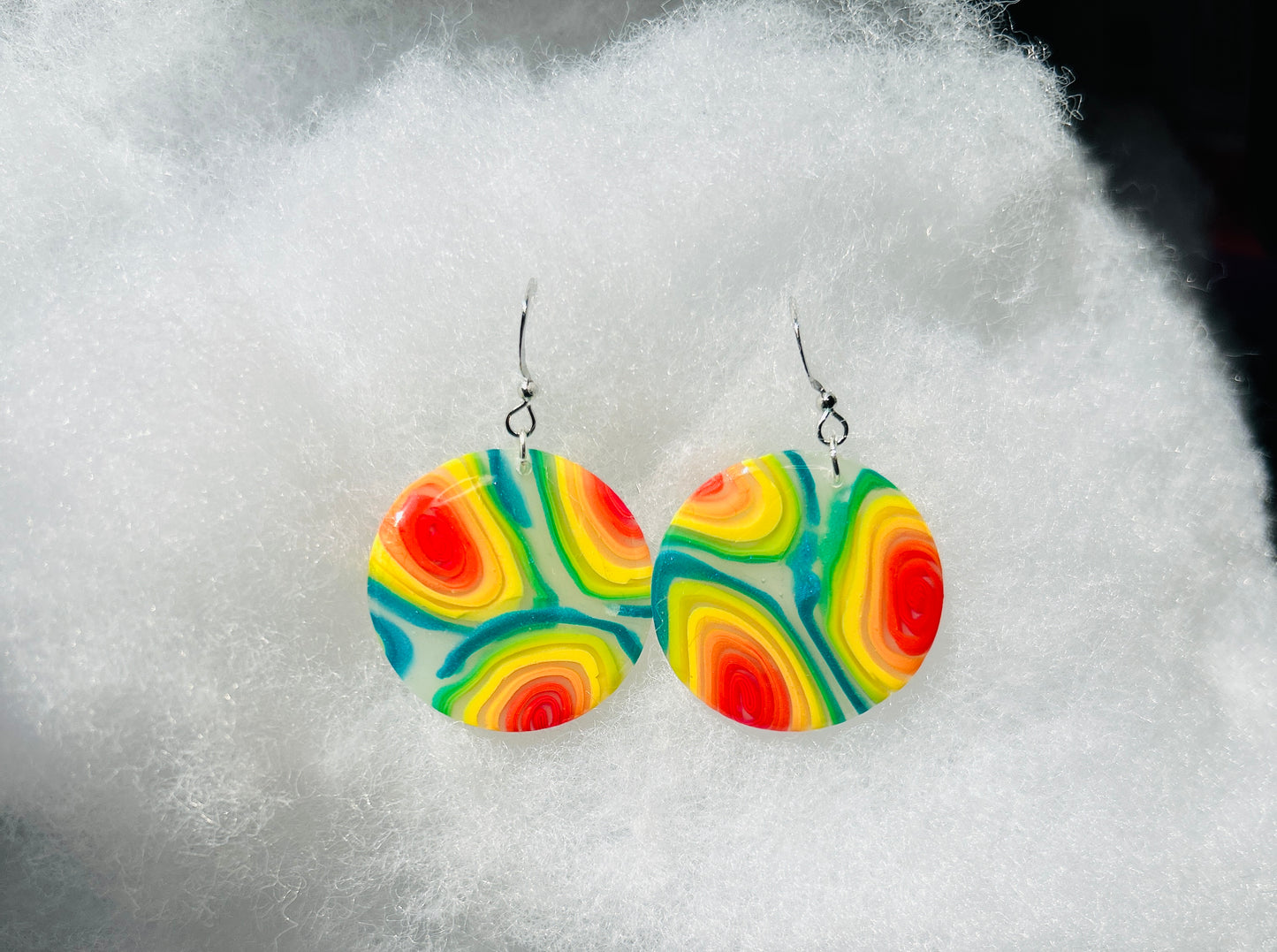 Large Rainbow Circle Dangles