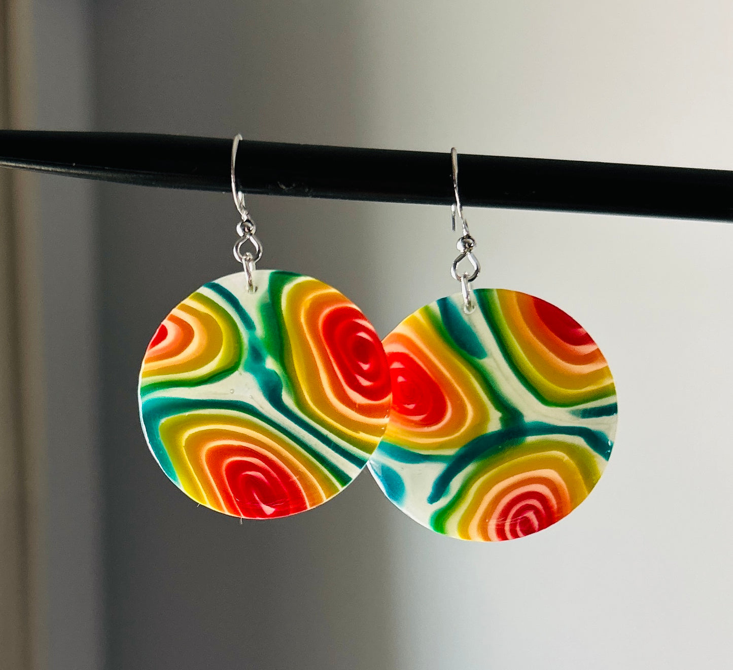 Large Rainbow Circle Dangles