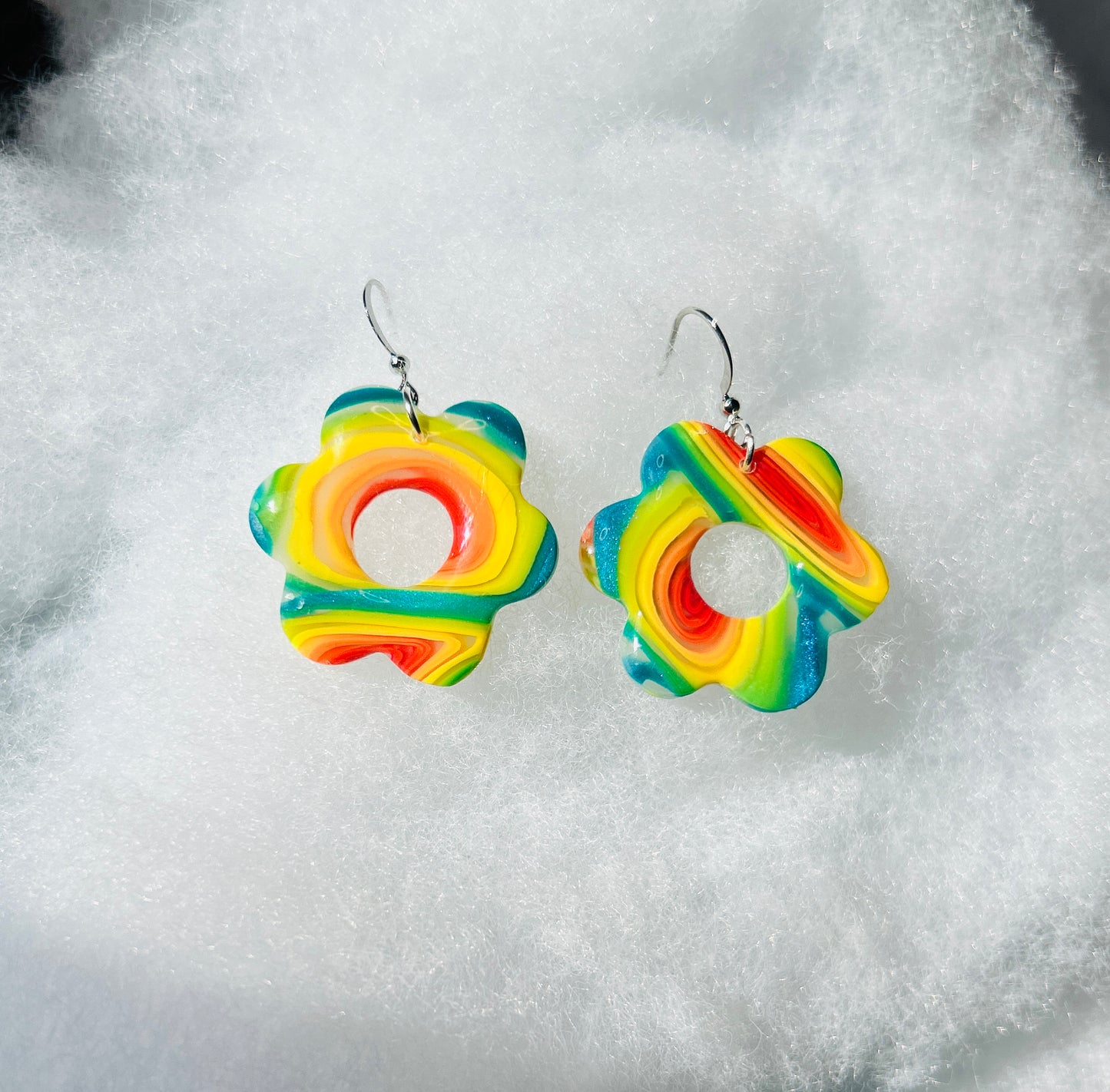 Large Flower Rainbow Dangles