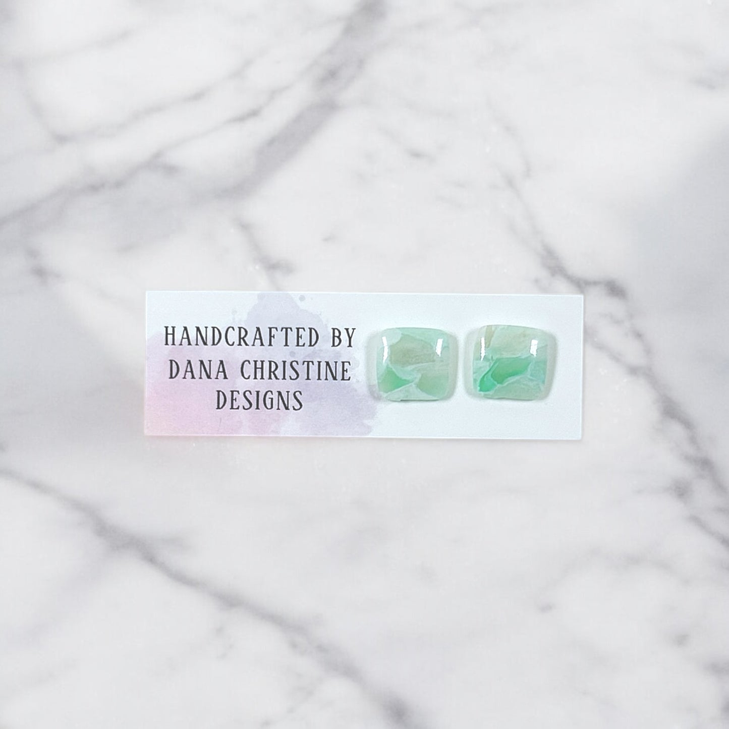 Mint Square Studs