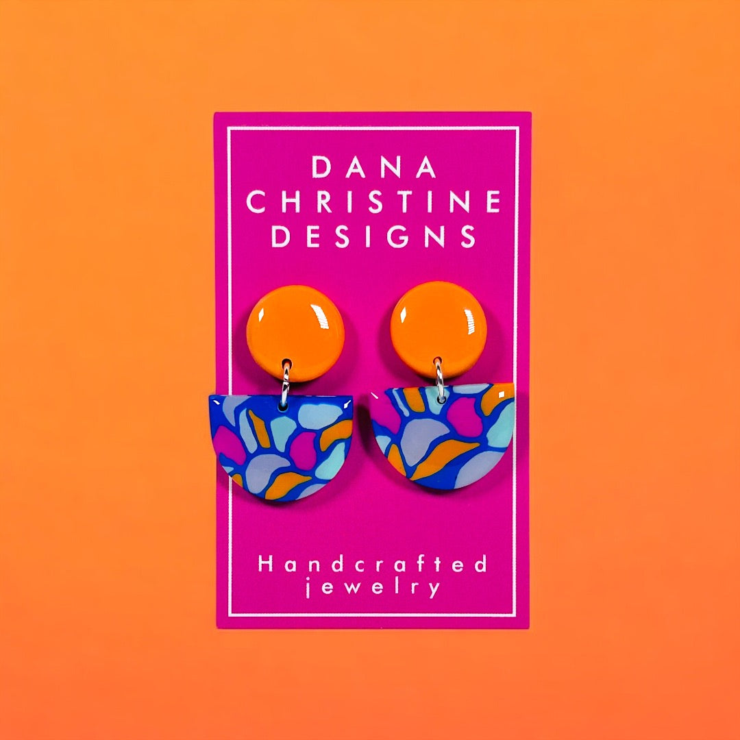 Orange Circles with Colorful Halfmoons