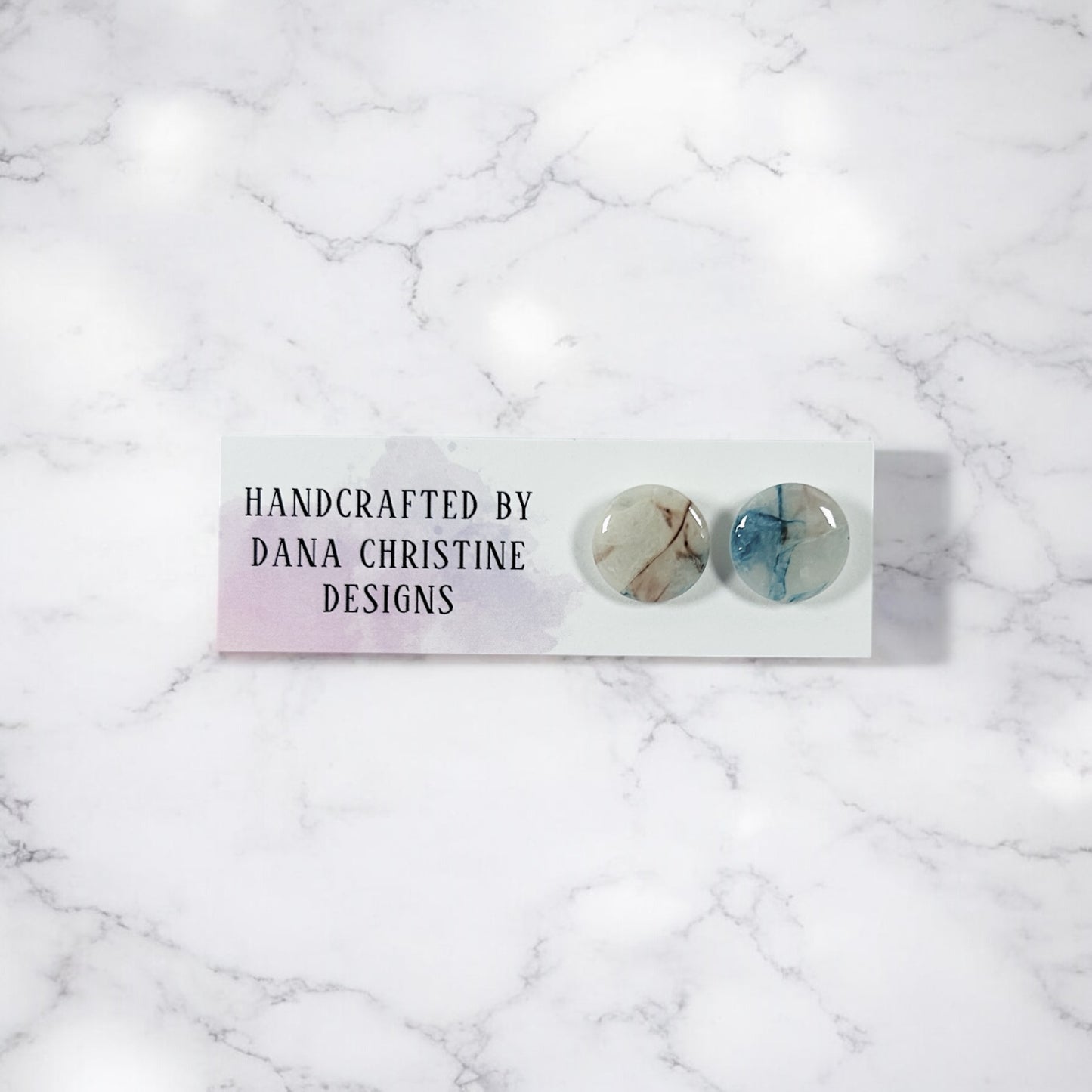 Teal and Brown Circle Studs v.2