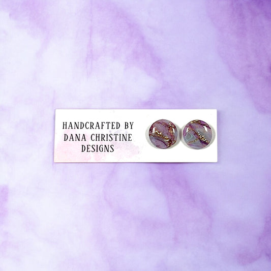 Amethyst Circle Studs