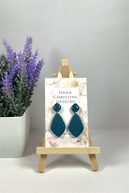 Dark Teal Floral Drops