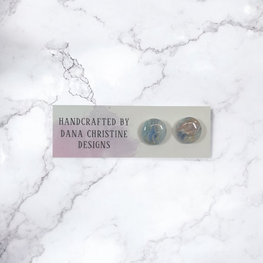 Gemstone Ocean Circle Studs