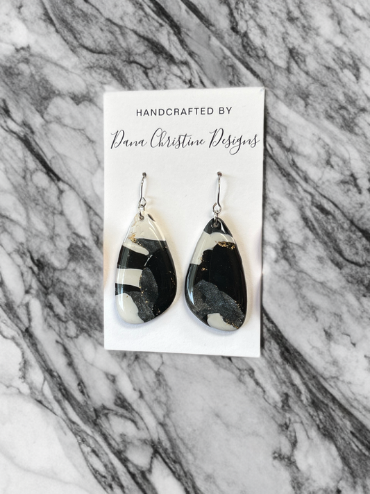 Black, White, and Graphite Large Drops