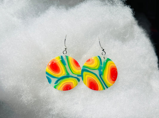 Large Rainbow Circle Dangles