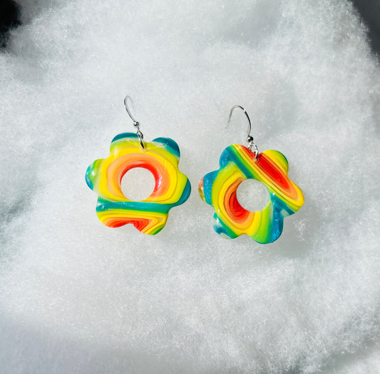 Large Flower Rainbow Dangles