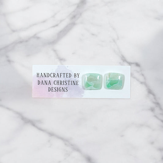 Mint Square Studs