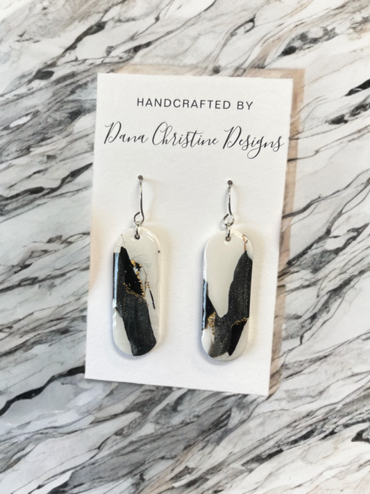 Black, White, and Graphite Oval Drops