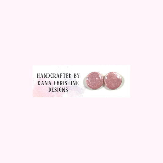 Shimmery Pink Studs