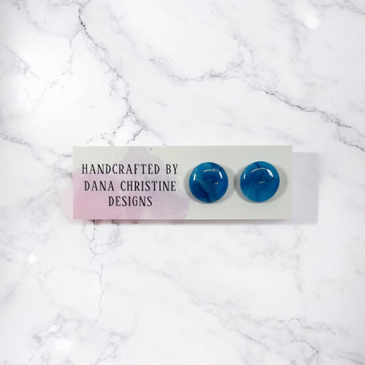 Blue Circle Studs