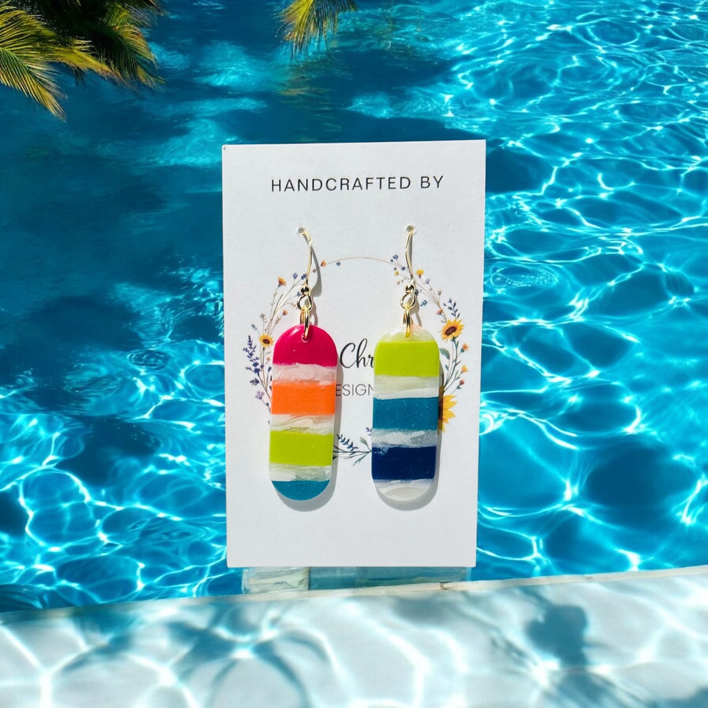 Pool Party Medium Oval Dangles