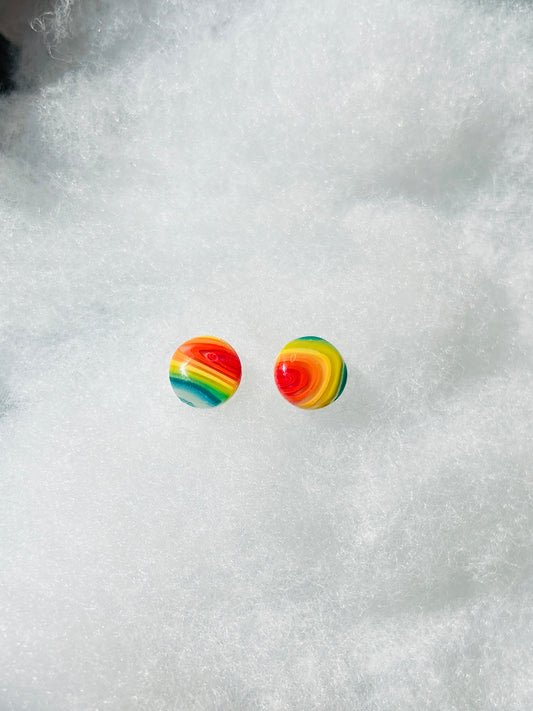 Rainbow Circle Studs v.2